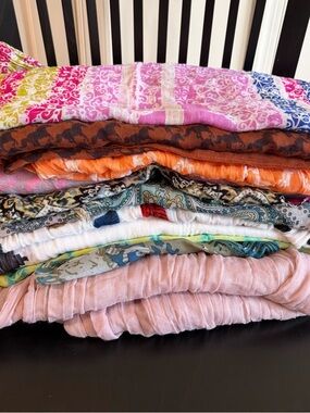 Lot of 13 Women's Scarves J Crew Bajra Loft Talbots Chico's Vivante Unbranded